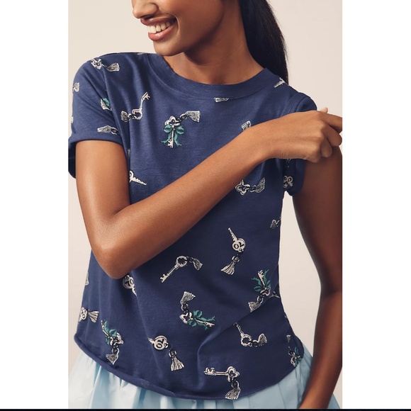 ANTHROPOLOGIE The Caitlin Boxy Tee by Maeve - Size XXS (NWT, $58 Retail) - Picture 2 of 5